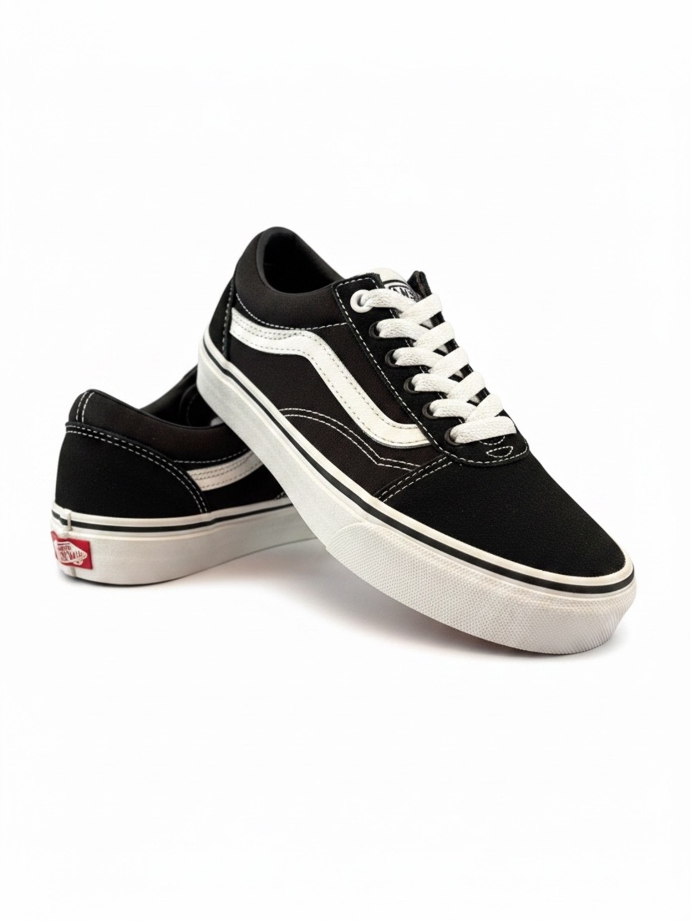 Vans Black & White Low Top Skate Sneakers